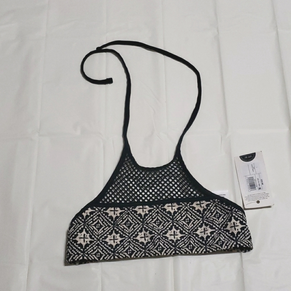 Cleobella halter black and cream swim top